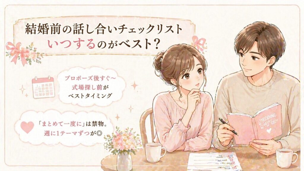 結婚前の話し合いはいつするのがベスト?プロポーズ後が最適なタイミング
