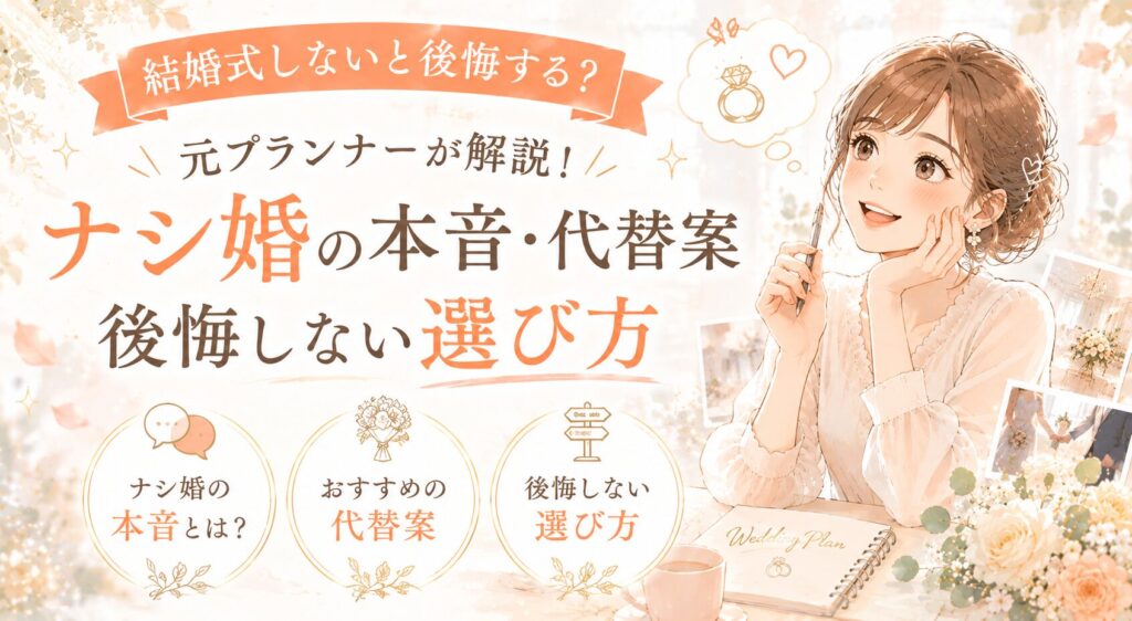 結婚式しないと後悔する？元プランナーがナシ婚の本音・代替案・後悔しない選び方を解説