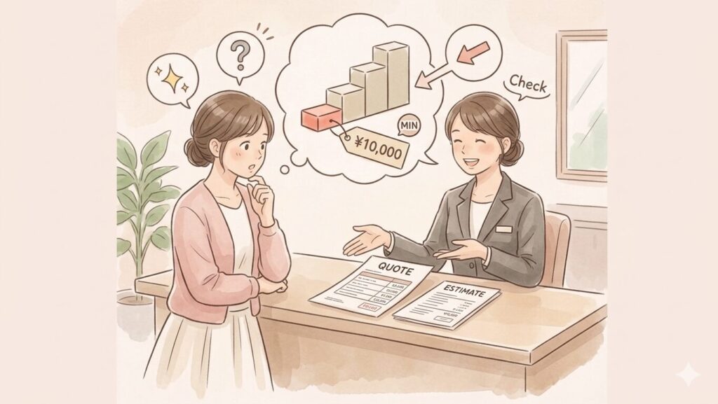 見積もりは最低ランクの価格と知っておく花嫁