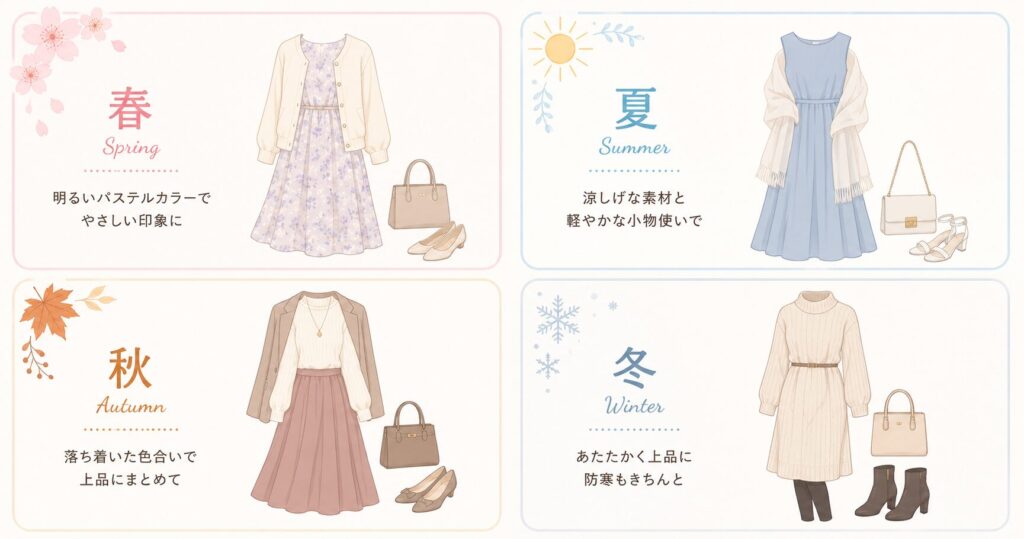 ブライダルフェアの服装｜季節別・女性のおすすめコーデ